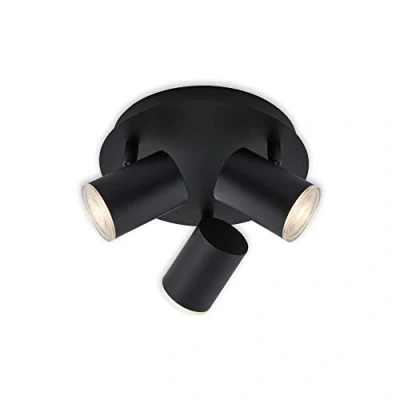 Imagen de Briloner Leuchten 2731 035 Foco de Techo, Baño, Giratorio e Inclinable, 3X LED/Gu10, Ip44, Negro