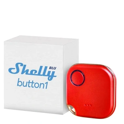 Imagen de Shelly BLU Button 1, Botón Rojo Bluetooth De Acción y Escena, Automatización Del Hogar, iOS Android App, Hub No Requerido, Larga Duración Batería, Indicador LED, Zumbador, Amplia Gama