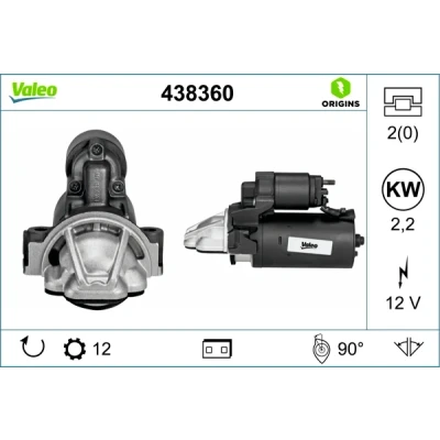Imagen de VALEO NEW ORIGINAL PART 438360 Motor de arranque 12 2,2 FIAT: Ducato III Furgón, Camión plataforma / Chasis, Bus norauto,