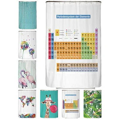 Imagen de arteneur® Cortina de Ducha antimoho (120 x 180 cm, con Certificado Öko Tex Standard 100), Dobladillo Peso, Opaca, Resistente al Agua, Lavable, 8 Anillas