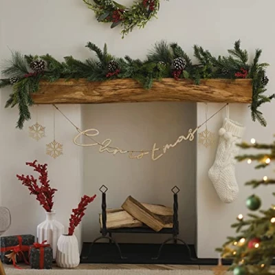 Imagen de Ginger Ray Guirnalda de follaje Artificial Navidad con Bayas y piñas para Chimenea, 1,8 Metros, RUS 160