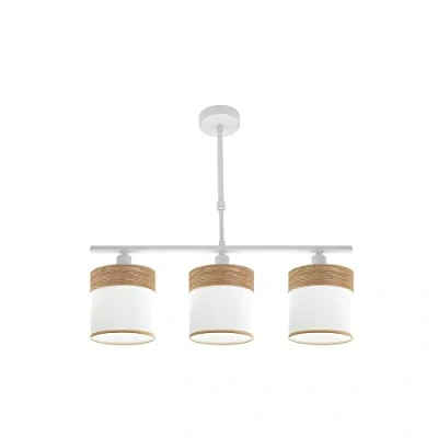 Imagen de FABRILAMP Lampara Cloe 3xe14 Blanca/blanca madera Clara Regx55x14 cm