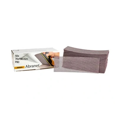Imagen de Mirka Abranet red tiras de lijado 70x198 mm cierre adhesivo / grano P80 50 uds para lijar madera, masilla, barniz, plástico 5415005080