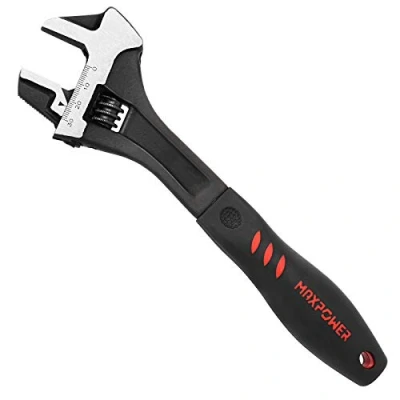 Imagen de MaxPower Llave Inglesa 250 mm, Llaves Multifuncionales 3 en 1, Ajustable con Función de Grifa y Martillo