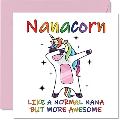 Imagen de Tarjetas de cumpleaños para abuela Nanacorn tarjeta del día la madre nieta, nieto, feliz cumpleaños, nana unicornio, 145 mm x