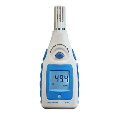 Imagen de PeakTech Medidor de humedad con indicador temperatura del aire/temperatura ambiente, termómetro higrómetro, y termómetro, 1 pieza, P 5160