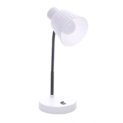 Imagen de BEL AIR HOME Lámpara de Escritorio Metal, Altura 40cm, Base 15cm Interruptor ON/OFF, Ideal Oficina y Mesita Noche E 27, Dallas Blanco