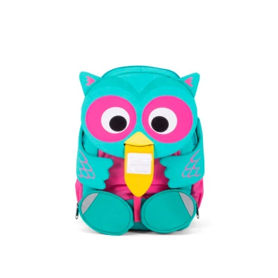 Imagen de Affenzahn Amico Grande Mochila de guardería para niños 3 a 5 años tiempo completo divertida funcional volumen 8 L, Búho Turquesa, talla unica