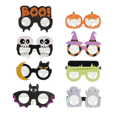 Imagen de Legami Juego de 8 gafas Halloween papel, formas diferentes con temática Trick or Treat, talla única