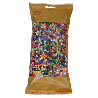 Imagen de HAMA BEADS 205 68 Perlas de planchar (tamaño mediano, aprox. 6000 unidades en 52 colores diferentes, multicolor. , color/modelo surtido