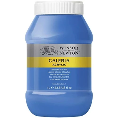 Imagen de Winsor &amp; Newton acrílico Galeria bote de 1L tono azul cerúleo