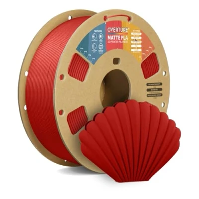 Imagen de OVERTURE Mate PLA Filamento de 1,75 mm, Rollo 1kg Bobina Cartón (2.2lbs), Precisión Dimensional +/ 0.02 mm(Rojo Ladrillo Mate)