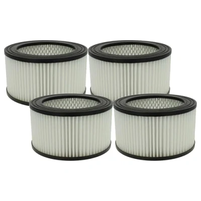 Imagen de vhbw 4x filtro compatible con PowerPlus POWX3010, POWX3000, POWX312, POWX3013 aspirador de ceniza Hepa negro blanco