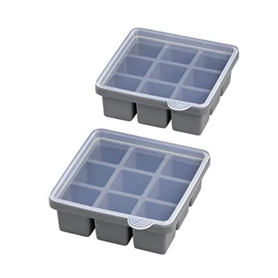 Imagen de APS Molde para cubitos de hielo con tapa transparente, 9 hielo, 4 x cm, silicona