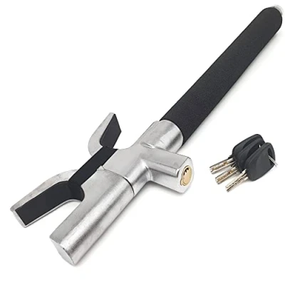 Imagen de KRASER WA839B Baston de Seguridad para Auto, Bloqueo Volante Visible y Disuasorio, Acero Alta Resistencia, Martillo Emergencia, Mejor Antirrobo Automovil, Carro Universal Coche Camioneta