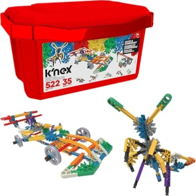 Imagen de K&#039;NEX 18025 Juego de construcción Imagine para encajar y construir 35 modelos con caja almacenamiento, juguetes infantiles, 522 piezas, edades a partir 7 años