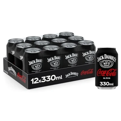 Imagen de Coca Cola y Jack Daniel&#039;s, Combinado con Whiskey, Pack 12 x 330 ml