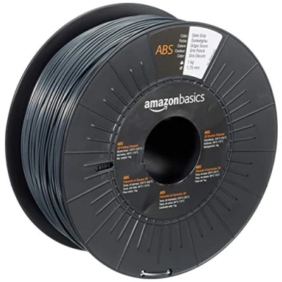 Imagen de Amazon Basics Filamento para impresora 3D, plástico ABS, cinta de 1 kg, 1.75 mm, gris oscuro
