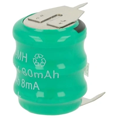 Imagen de vhbw NiMH Batería de botón Repuesto Tipo V80H 3 Pines 80 mAh 3,6 V Compatible para lámparas solares, etc.