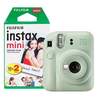 Imagen de Fujifilm instax Mini 12 Cámara instantánea con 20 películas de Disparo, Color Verde Menta