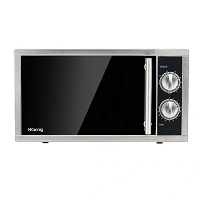 Imagen de H.Koenig VIO7 Microondas con Grill, Potencia 900 W y Grill 1000W, 23 litros, Temporizador hasta 30 min, 5 Niveles de Calentado, Modo Descongelador, Plato Giratorio 27 Cm,