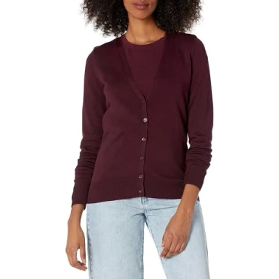 Imagen de Amazon Essentials Jersey Ligero con Cuello de Pico (Disponible en Tallas Grandes) Mujer, Burdeos, XL