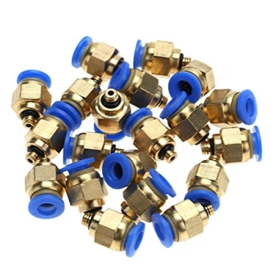 Imagen de Conector recto de empuje rosca macho 4 mm para conexión rápida (PC4 M5 20 piezas)