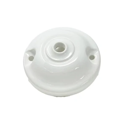 Imagen de Rosetón de porcelana ø75 mm 1 salida central Colores: blanco y negro (blanco)