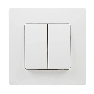 Imagen de Legrand 396471 NL Doble Conmutador, BL Monobloc, Blanco, Individual