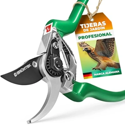 Imagen de GRÜNTEK Tijeras de Podar Mano para Jardinería Falcon 215 mm Florista Calidad profesional. secateurs pruning scissors color Verde