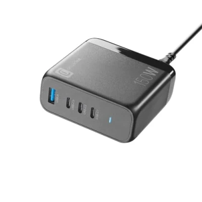 Imagen de Cargador CellularLine ACHUSBGAN4PD150WK, 150 W, 3 puertos USB C, 1 Puerto A, Universal, Negro