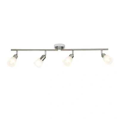 Imagen de BRILLIANT lámpara Bethany LED spot tube 4flg hierro/cromo/alabastro blanco 4x D45, E14, de caída 4W incluida, (450lm, 2700K) Escala a ++ E Brazos giratorios/cabezales
