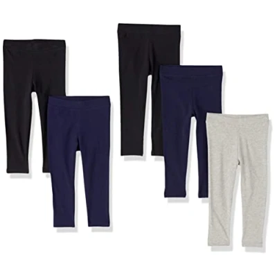 Imagen de Amazon Essentials Leggings Niña, Pack de 5, Azul Marino/Gris Mezcla/Negro, 6 7 años