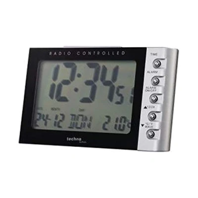 Imagen de TechnoLine WT 188SCHWARZ Despertador, Radio controlado, 115 x 75 73 mm, Color Plata y Negro
