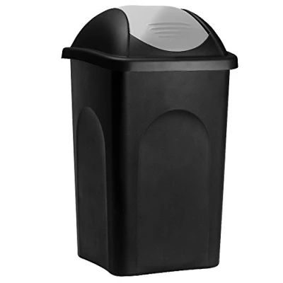 Imagen de Cubo de basura negro/gris plástico 68x41x41cm 60L