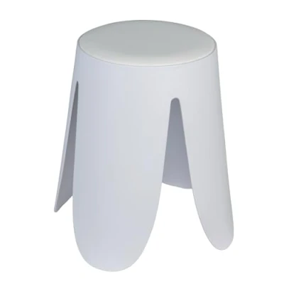 Imagen de WENKO Taburete de baño Comiso, soporta hasta 180 kg, con Asiento Acolchado y Patas Antideslizantes, diámetro 44,5 x 46 cm, Color Blanco