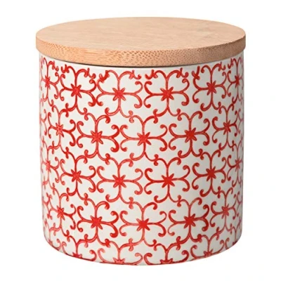 Imagen de BLOOMINGVILLE Recipiente con Tapa, hermético Carla Express Botes Cocina para Alimentos Ø 10 x H cm, Rojo, Cerámica, Capacidad 400 ml