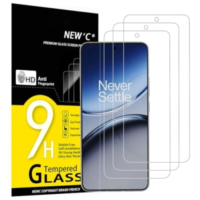 Imagen de NEW&#039;C 3 Piezas, Protector Pantalla para OnePlus Nord 4, Cristal templado Antiarañazos, Antihuellas, Sin Burbujas, Dureza 9H, 0.33 mm Ultra Transparente, Resistente