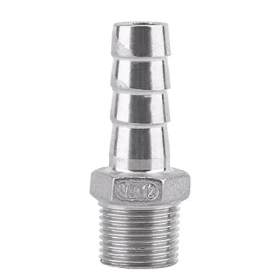Imagen de SS304 Conector Cola Manguera Racor Tubería Adaptador Acero Inoxidable Rosca BSP Macho(3/8 * 12mm)