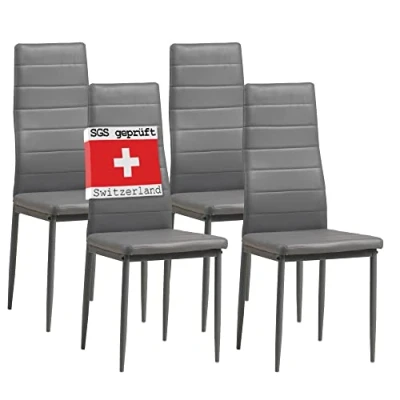 Imagen de Albatros 2553 MILANO Set de 4 sillas comedor, gris