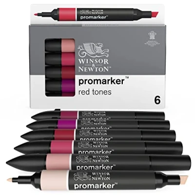 Imagen de Winsor &amp; Newton Promarker, Tonos rojos, Set de 6
