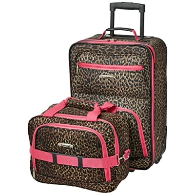 Imagen de Rockland Juego de Maletas Adulto Unisex, Leopardo Rosa (Marrón) F102 PINKLEOPARD