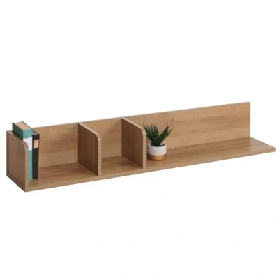 Imagen de Mendler HWC M48 Estantería de pared (madera, 3 compartimentos, madera maciza, 20 x 120 21 cm), color natural