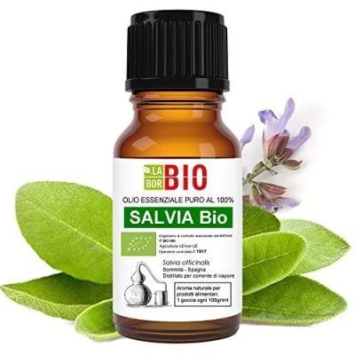 Imagen de Salvia Bio Aceite Esencial 100% Puro 10 ml Uso Alimentario Terapeutico Cosmetico Aromaterapia Laborbio