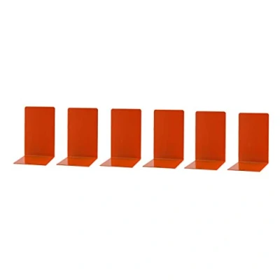 Imagen de SimonRack Sujetalibros, Sujeta Libros Estanteria Metálicos, 160x120x120, 6 Unidades, Soporte Libros, Naranja