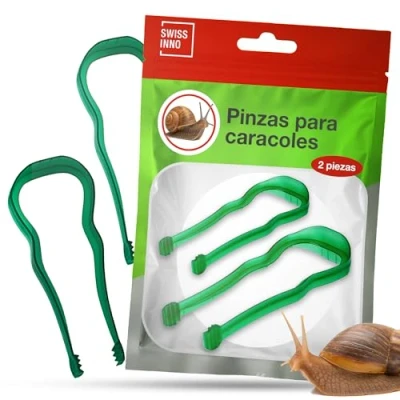 Imagen de SWISSINNO Pinzas para babosas, Juego de 2, Recoger y retirar babosas Forma Sencilla respetuosa con los Animales