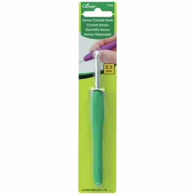 Imagen de Clover 1048/I. Aguja de ganchillo Amour color verde, tamaño I, 5,5 mm