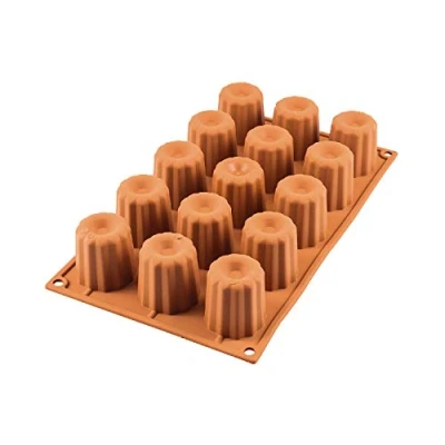 Imagen de silikomart SF059 Midi CANNELÉ Molde de Silicona Ø45 H 45 mm, Rojo