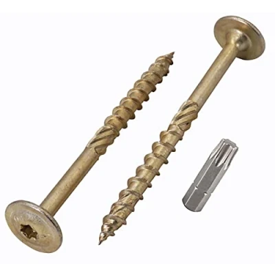 Imagen de Paquete de 20 tornillos acero galvanizado 8,0 x 120 mm, cabeza torx, oblea, madera, rosca parcialmente (20, 8 mm)