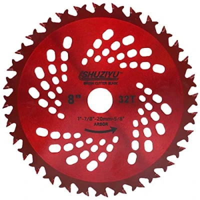 Imagen de LSHUZIYU, 8&quot;(205mm) 32T, Punta de Carburo, Agujero Centrol 25.4mm con Arandela 22.23 20 15.88mm, Hoja Desbrozadora, Cortadora Cepillo Para Polvo
